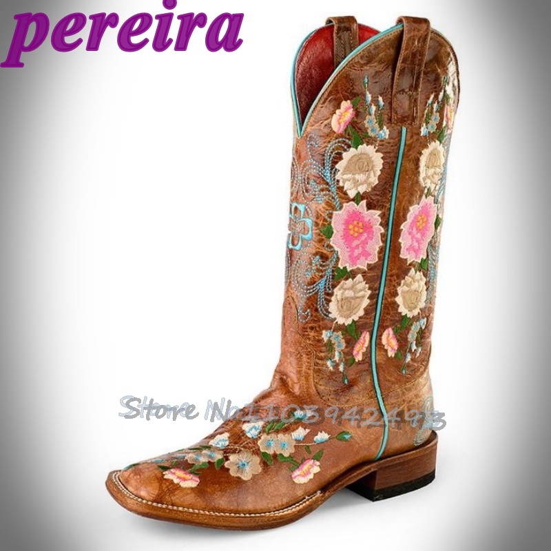 자수 꽃 부츠 로즈 가든 Botas Mid-Calf 브 - Embroidery Rose 리뷰 및 가격