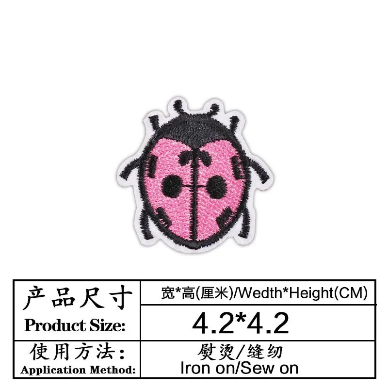 100개/묶음 작은 자수 패치 투칸 애벌레 딱정벌레 벌 - Embroidery Lady Bug 리뷰 및 가격